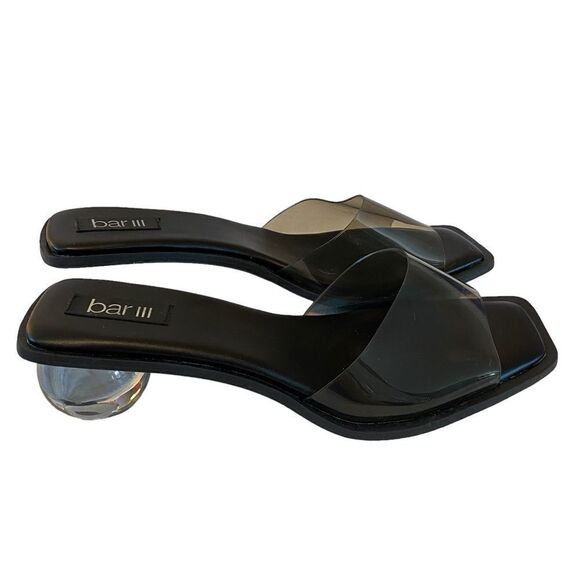 Bar III Black Slip On Glass Ball Heeled Sandals in Ladies Sz 10.5 - Picture 3 of 6